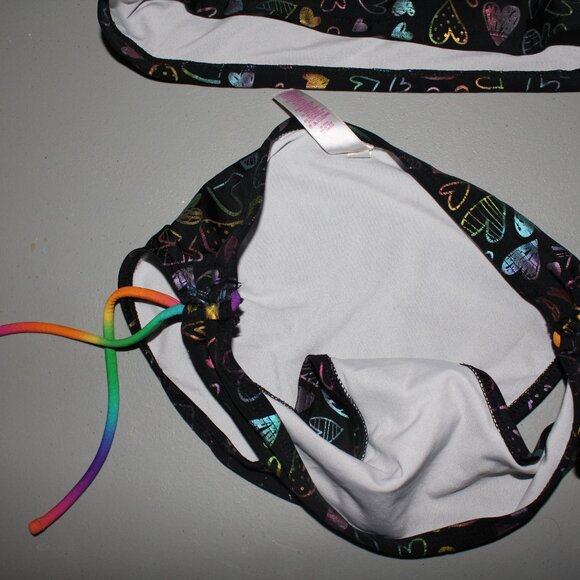 Multi Color 2 Pcs Justice Tankini Swimsuit Size 10 1/2 - Picture 4 of 12